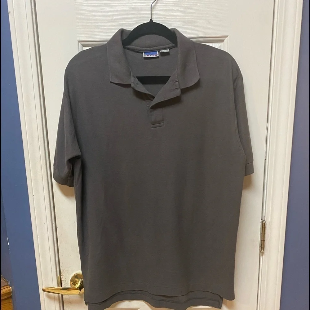Levi's Polo Short Sleeve Classic Fit Gray Shirt Mens Size L
